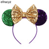 Disney Sequined Mouse Ear Headband with Rainbow Bow, Festival Party Hairband for Women & Girls