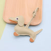 Dachshund PU Leather Dog Keychain Puppy Pendant Keyring Bag Charm for Women Valentine Gift