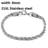 316L Stainless Steel Cuban Figaro Chain Bracelet, Unisex Vintage Punk K-Pop Link Bracelet