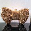 Rhinestone Bow Evening Clutch Minaudiere - Sparkling Bridal Wedding Bag 18 cm (7.1 in) with Chain