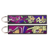 Anime Embroidered Keychain Double-Sided Key Fob 3 x 13 cm (1.2 x 5.1 in) for Backpacks Cars Motorcycles Gift