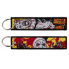 Anime Embroidered Keychain Double-Sided Key Fob 3 x 13 cm (1.2 x 5.1 in) for Backpacks Cars Motorcycles Gift