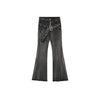 Retro Micro-Flare Women's Jeans – Slim Mid-Rise Flare Pants with Bristled Belt Detail