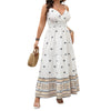 Plus Size Floral Wrap Maxi Dress - Spaghetti Strap V-Neck Long Flowy Summer Dress