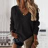 Plus Size V-Neck Dropped Shoulder Knit Sweater Pullover Long Sleeve Casual Crochet Jumper (0XL-3XL)
