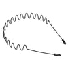 6-Pack Unisex Black Wavy Metal Headbands - Fashion Sports Hair Hoops for Men & Women