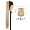 34-Inch (86 cm) Clip-In Synthetic Ponytail Hair Extension — Blonde Wrap-Around Long Straight Hairpiece