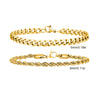2-Pack Men's Stainless Steel Chain Bracelets — Twist Rope & Cuban Link, Silver Gold Black, 18/21/23 cm (7.1/8.3/9.1 in)