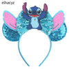 Disney Lilo & Stitch Mickey Mouse Ears Headband, Sequined 5-inch (12.7 cm) Bow Hairband for Women, Girls & Kids