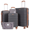 3-Piece Hardside Luggage Set 28/24/20 in ABS Suitcases with TSA Lock & 360° Double Spinner Wheels