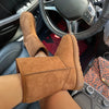 Women's Mid-Calf Corduroy Snow Boots — Plush-Lined Slip-On Non-Slip Winter Boots