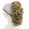 Soowee Short Curly Clip-In Ponytail Extension Black to Burgundy Synthetic Heat-Resistant Fiber