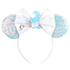 Sequin Snowflake Mouse Ear Headband with 5\" (12.7 cm) Bow – Kids & Adults Festival Party Cosplay Hairband