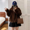 Women's Stand Collar Faux Fur Patchwork Jacket, Short Leather-Style Outerwear, Long Sleeve Autumn Winter Coat