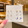 S925 Silver Needle Mini Stud Earrings Set for Women and Girls, Cute Geometric Fashion Jewelry Gift