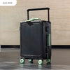 Front-Opening Polycarbonate Carry-On Spinner with Aluminum Frame, Laptop Compartment, USB Charging Port & Lock