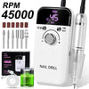 Rechargeable Nail Drill 45,000 RPM Electric File for Acrylic & Gel — Portable Manicure & Pedicure Tool