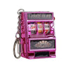 Mini Slot Machine Keychain - Cartoon Fruit Coin-Operated Game Stress Reliever for Kids & Adults