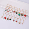 16-Piece Multi-Style Christmas Keychains Set — Alloy Bag & Purse Charms for Party Gifts