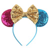 Disney Sequined Mouse Ear Headband with Rainbow Bow, Festival Party Hairband for Women & Girls
