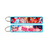 Anime Embroidered Keychain Double-Sided Key Fob 3 x 13 cm (1.2 x 5.1 in) for Backpacks Cars Motorcycles Gift