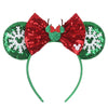 Mickey Mouse Sequin Ear Headband - Disney Princess Bow Hairband for Women, Girls & Kids, Party Cosplay