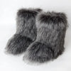 Women's Mid-Calf Faux Fox Fur Snow Boots, Plush Warm Slip-On Furry Winter Boots