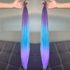 Long Straight Synthetic Ponytail Extension with Elastic Tie – Colorful Braided Hairpiece for Women