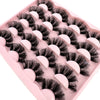 10 Pairs 3D Faux Mink 25mm Wispy Fluffy Volume Strip False Eyelashes Dramatic Cat Eye