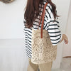 Lace Bucket Shoulder Bag for Women – Korean Straw Tote Beach Handbag, Elegant Summer Shoulder Bag
