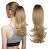 SARLA Clip-In Wavy Ponytail Extension 14 in (35 cm) - Synthetic High-Temp Fiber with Claw Clip & Elastic Band