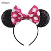 Disney Minnie Sequin Ear Headband with Polka Dot Bow, Girls & Women Party Hairband, Kids DIY Hair Accessory