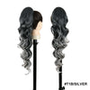 Long Ombre Blonde Synthetic Clip-In Braided Wavy Ponytail Hairpiece — Black to Brown Hair Extension