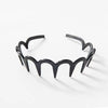 Korean Brown Resin Wave Headband - Zigzag Toothed Hair Comb for Women & Girls