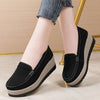 Women's Suede Slip-On Loafers – Flat Platform Moccasins, Casual Round-Toe Flats