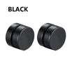 3-Pack Magnetic Clip-On Earrings for Men & Women - Round Zircon Crystal Non-Piercing Studs, Punk Hiphop Stainless Steel