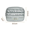 Pearlescent Silver Waterproof Makeup Bag Large Capacity Cosmetic Travel Organizer