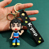 Kpop Demon Hunters Tiger PVC Keychain Harajuku Cute Cartoon Key Ring for Fans & Kids Halloween Gift
