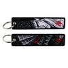 Anime Embroidered Keychain Double-Sided Key Fob 3 x 13 cm (1.2 x 5.1 in) for Backpacks Cars Motorcycles Gift