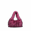 Hana Lau Women's Faux Fur Hobo Shoulder Bag – Soft Zipper Handbag, 27 cm x 14 cm (10.6 x 5.5 in)
