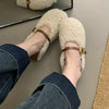 Fur Lined Women's Slip-On Loafers Round Toe Casual Moccasins Flats for Fall Winter