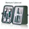 Green 9-Piece Stainless Steel Manicure & Pedicure Set with Leather Case, Portable Nail Care Kit Gift