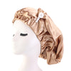 Long Satin Sleep Bonnet for Women with Button Closure & Elastic Band, Silky Night Cap for Braids and Chemo