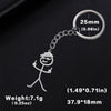 Funny Middle Finger Stickman Keychain Stainless Steel Novelty Keyring for Car Bag Backpack Purse Gift