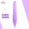 Snoya Clip-In Long Straight Ponytail Extension 60 cm / 30 cm (23.6 in / 11.8 in) Heat-Resistant Synthetic Claw Clip for Cosplay, Red, Purple, Pink, Blue