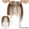 1pc Human Hair French Bangs Clip-In Fringe Hairpiece 10in (25cm) 10g Natural Black with 2 Clips
