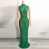 Crystal Embellished Long Prom Dress Elegant Bridal & Party Evening Gown