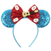 Disney Lilo & Stitch Mickey Mouse Ears Headband, Sequined 5-inch (12.7 cm) Bow Hairband for Women, Girls & Kids
