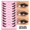 2-Pack Half Strip Lashes – Natural Fluffy Cat-Eye Soft Wispy Faux Mink Winged Elongated Eyelashes