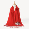Red Cashmere Tassel Scarf Shawl Soft Winter Pashmina Wrap for Women